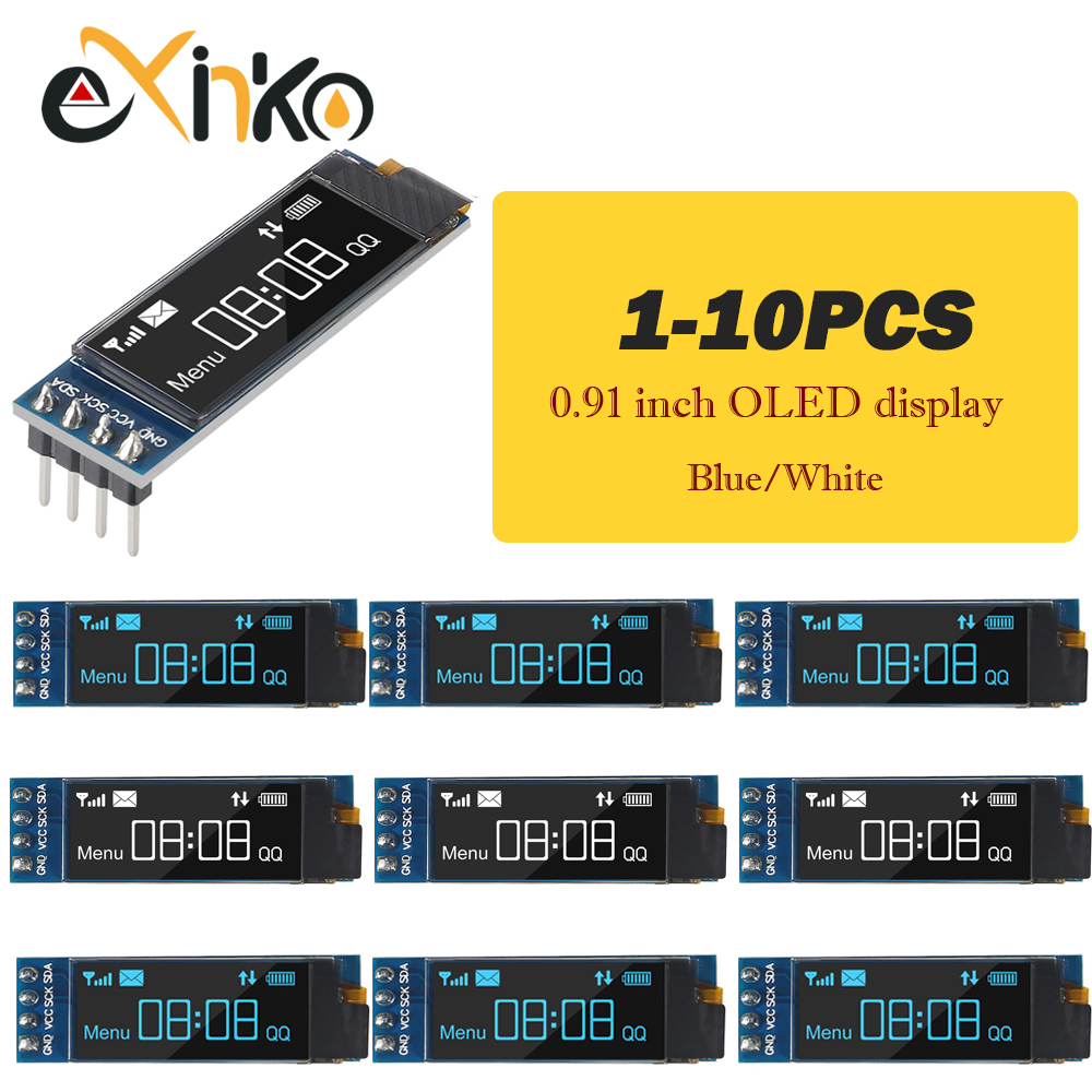 Oled Display 0.96 - 1-10 Stück 0,91 Zoll OLED-Display-Modul Weiß/Blau