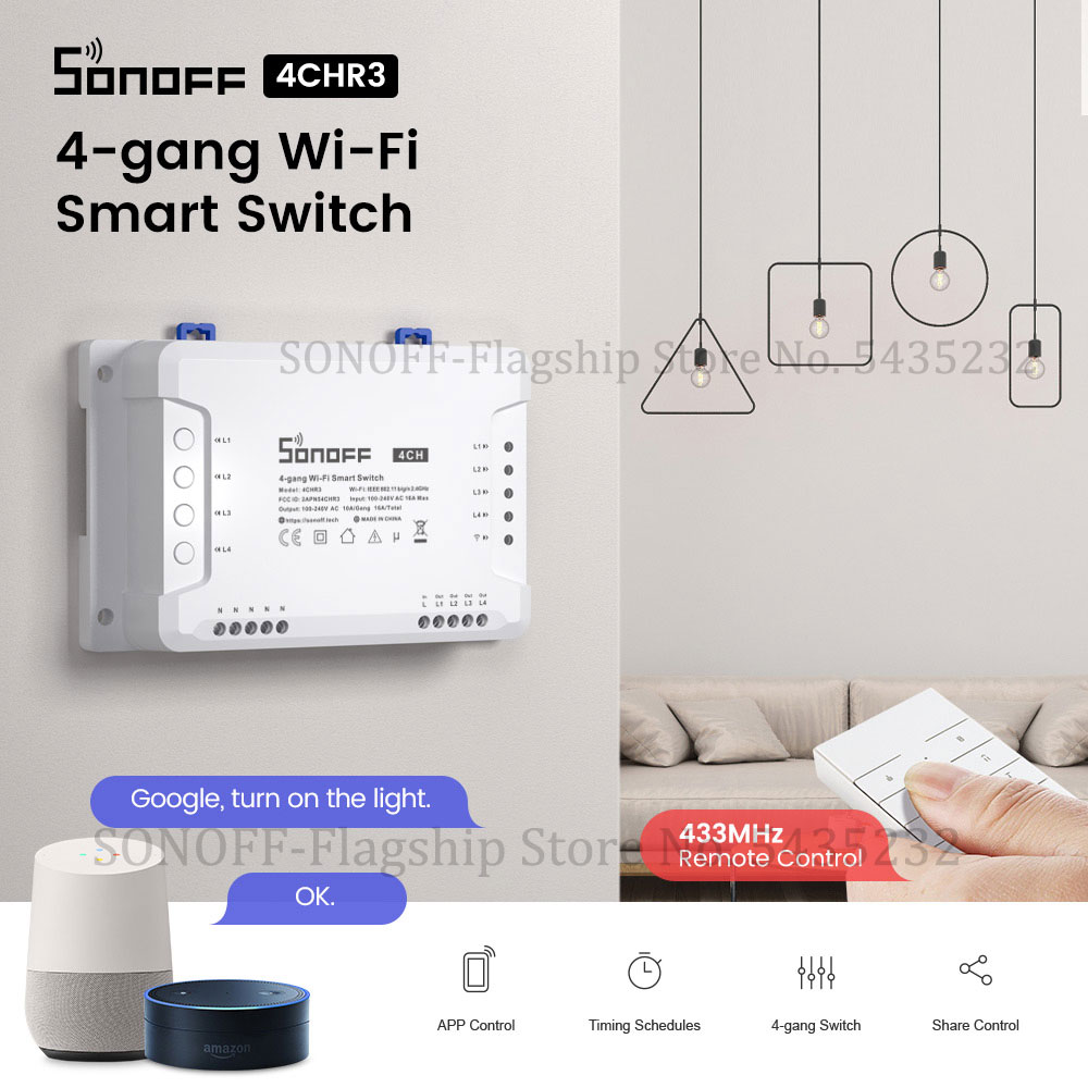Relay Module 1 Channel - Itead SONOFF 4CH R3 Wifi Drahtlose