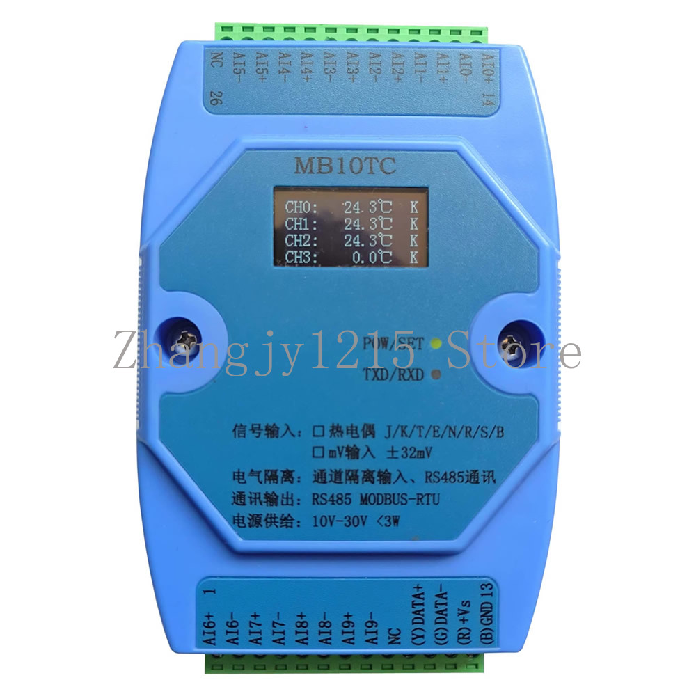 Thermocouple Module K Type - 4/6/8/10 Kanäle Temperaturerfassungsmodul MODBUS RS485 mit