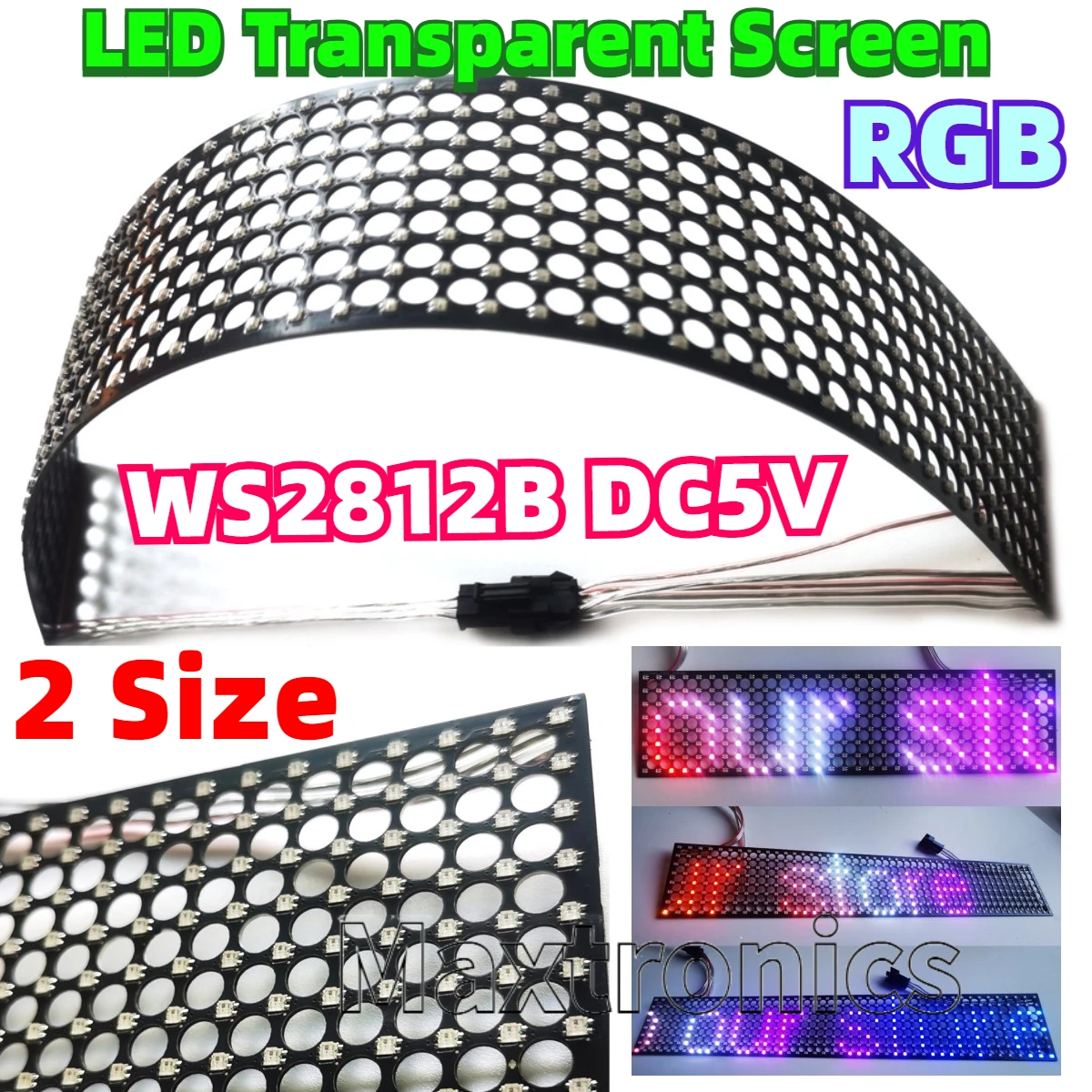 Ws2812B - WS2812B LED-transparenter Bildschirm, vollfarbig, RGB 256/384