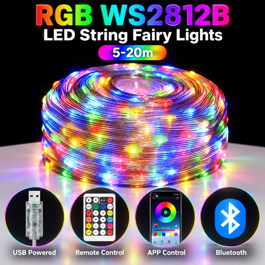 5-20m WS2812B RGB LED-Lichterk – Ws2812B Bewertung und Preis