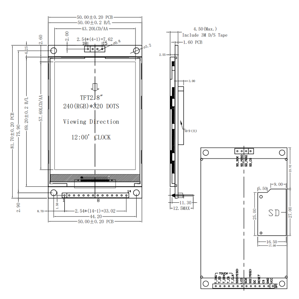 2,8 Zoll TFT LCD Display Modul – Ili9341 Bewertung und Preis
