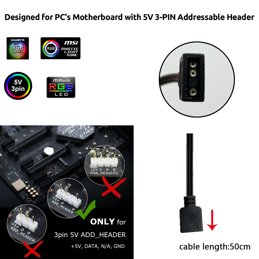5V ARGB 3-Pin-Anschluss für As – Ws2812B Bewertung und Preis